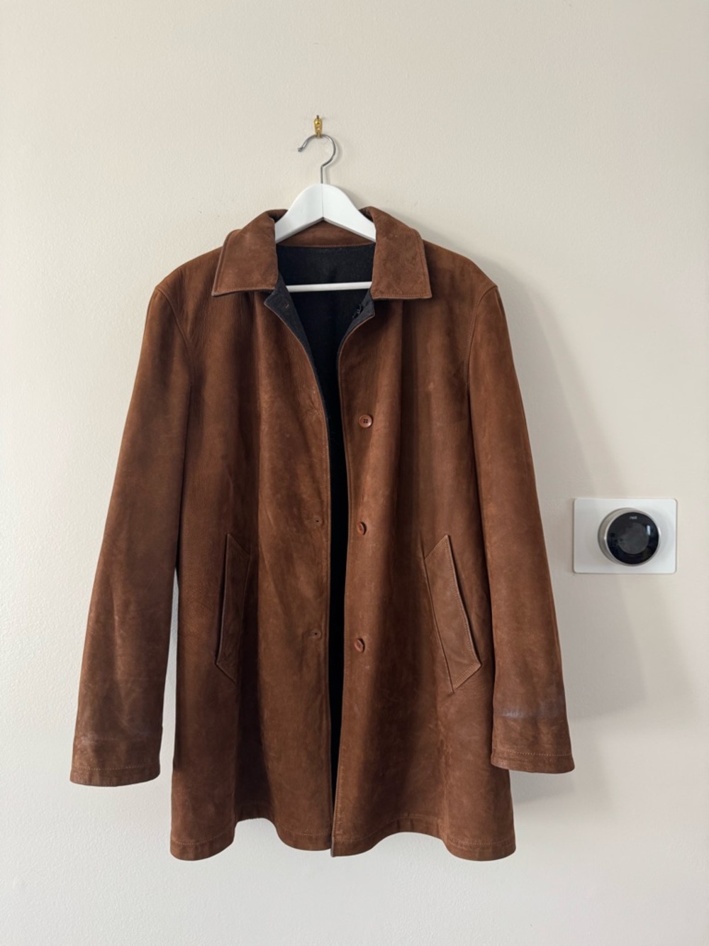 Paul Stuart - Reversible Brown Suede Leather Men's Coat